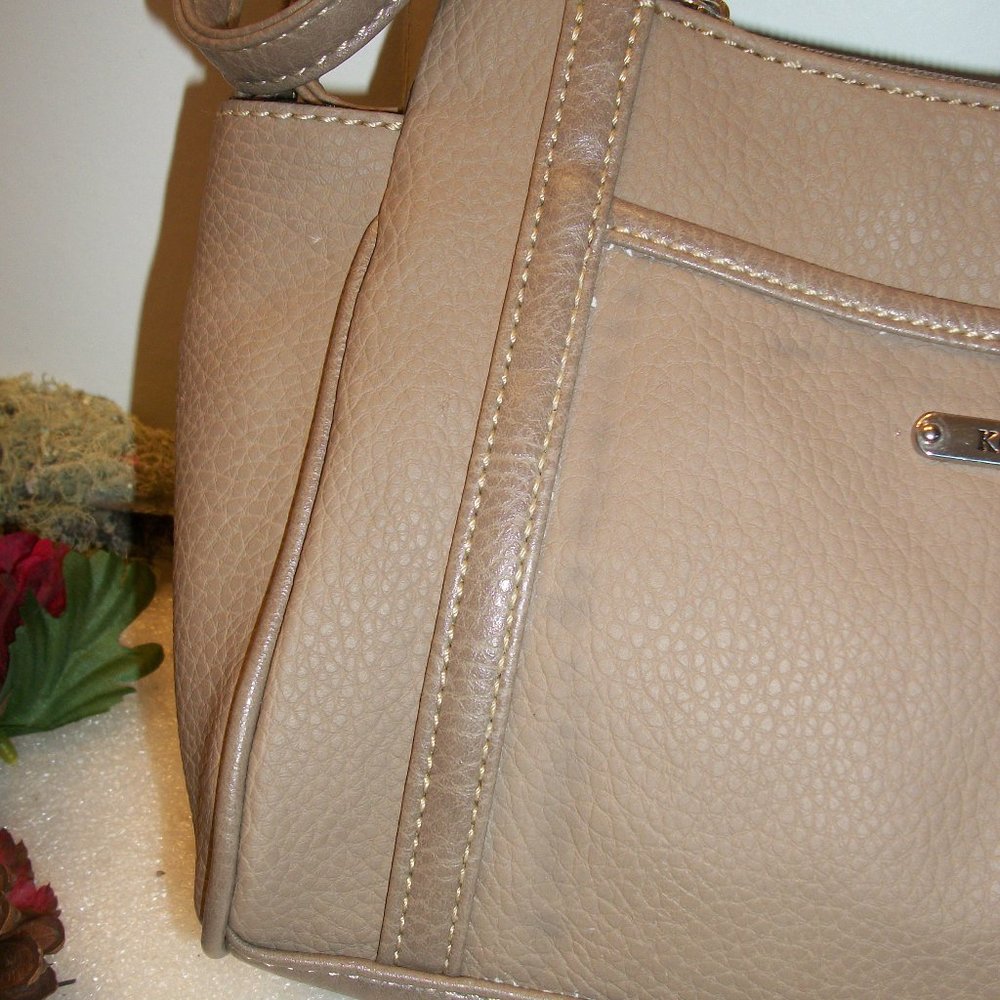 KOLTOV "Sarah" Taupe Faux Leather Satchel NWT 9.5"L x 7"H x 3"D Crossbody Strap - Picture 14 of 14